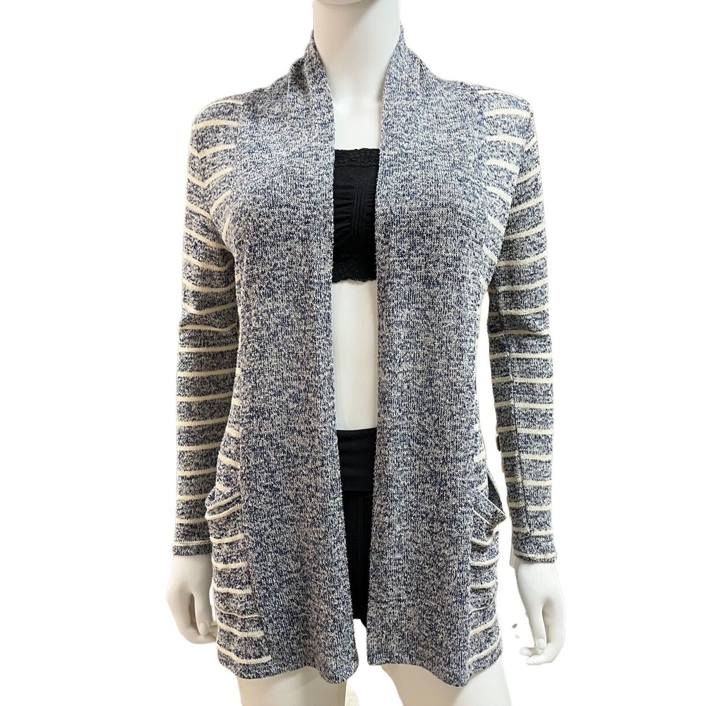 Francesca's‎ Sweater Womens Size Medium Birdcage Open Stripes Cardigan